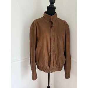 Vintage Brown Bomber flight leather Jacket Men's XL‎ Size 44 Georgetown